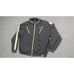 Coogi Track Jacket Mens 5XL Black Lime Green Retro Streetwear 1969 Bomber